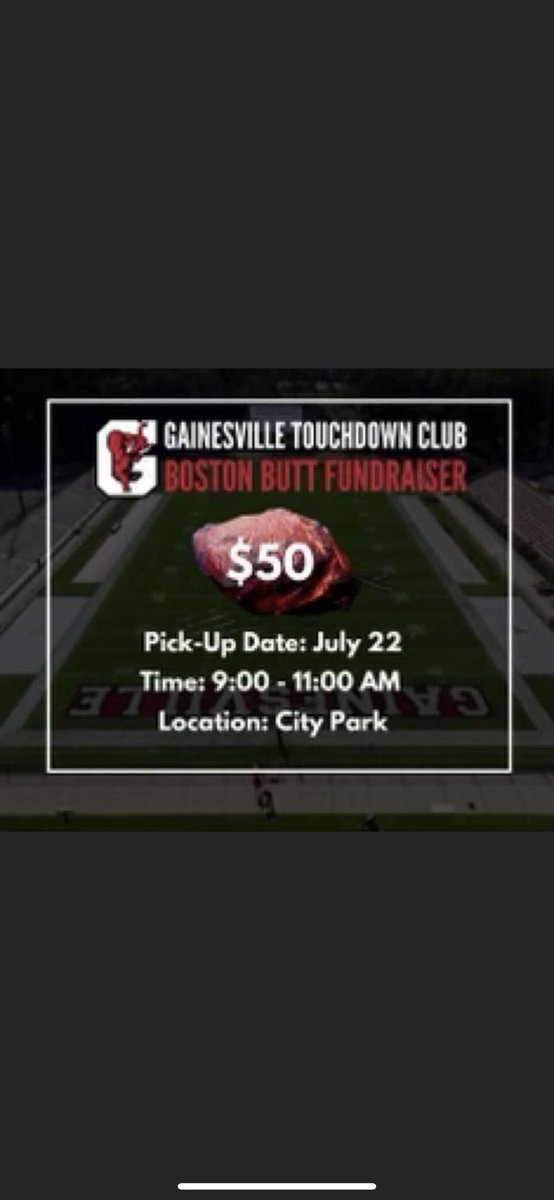 Anyone who believes in the REDK1NGDOM, come get a Boston Butt between 9-11 a.m. at beautiful City Park!  We have extra and walk ups are welcome.  Please support the Football players with purchasing a Boston Butt!