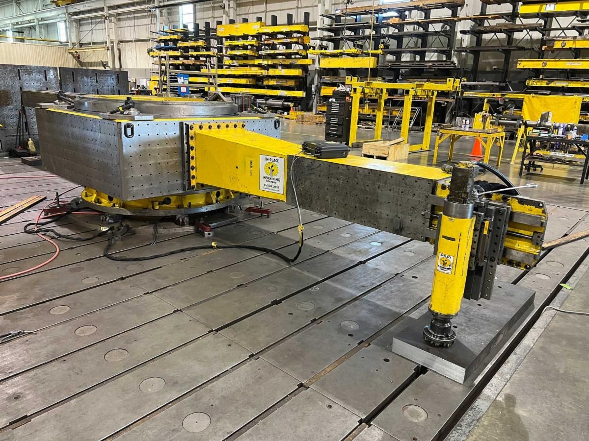 InPlaceMachine's tweet image. #FlashbackFriday - Using our proprietary large diameter flange facers, IPM technical representatives and machinists performed a shop demo of capabilities for work on a large slew bearing application.

Learn more about IPM custom machine tool services at➡️bit.ly/Field-Machining