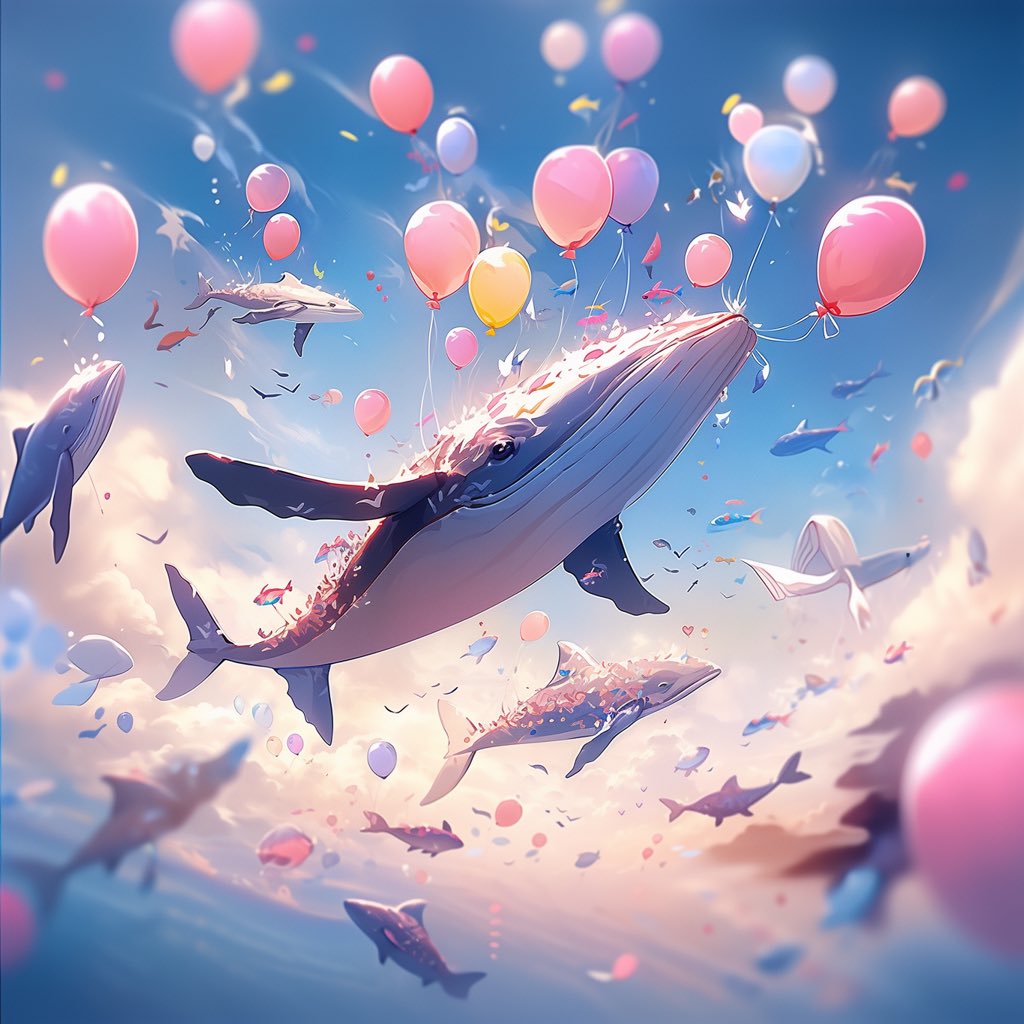 The future of NFT depends on the imaginations 🫧of the founders and communities today. Cheers to all, swimming among the clouds, building a brighter future together 🎈🐋