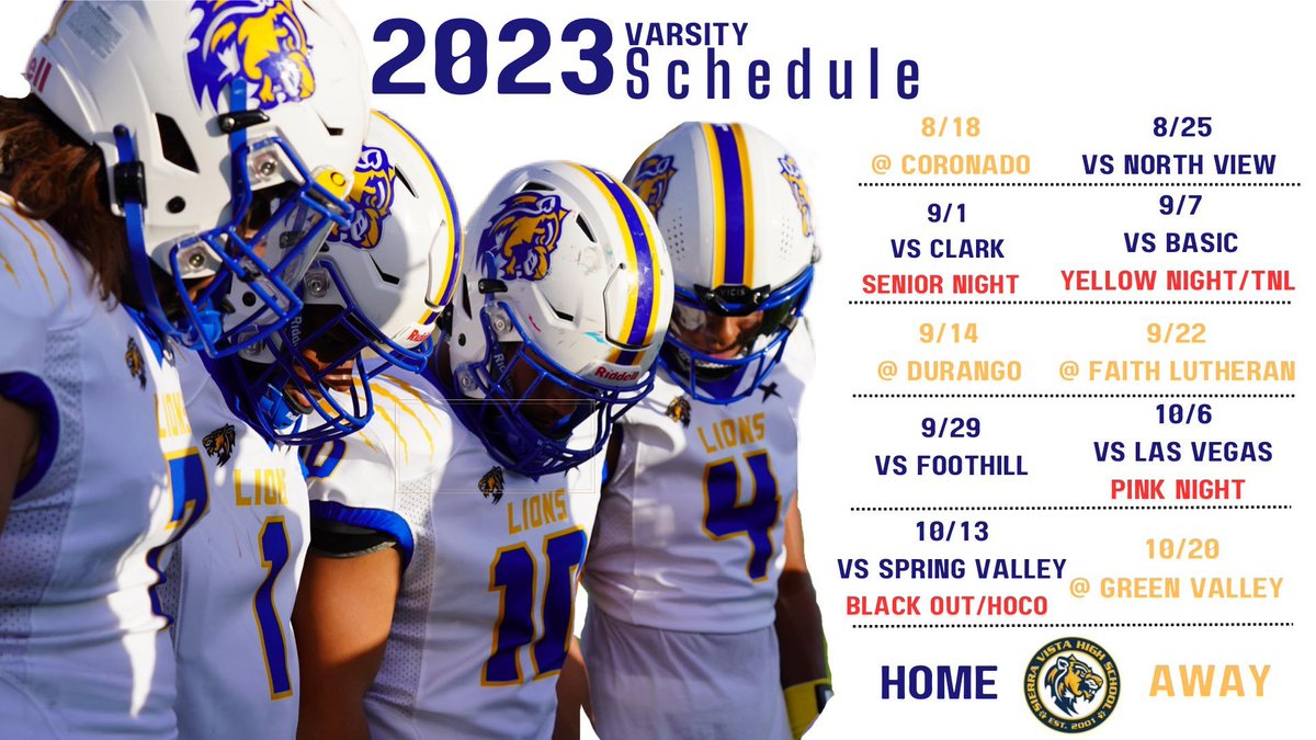 🚨OFFICIAL VARSITY FALL SCHEDULE🚨