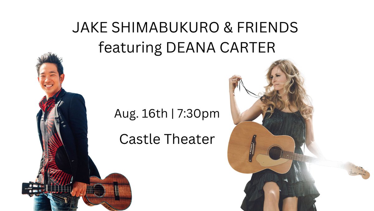 Ukulele legend @jakeshimabukuro & country music superstar, @DeanaSings are coming to the MACC on Aug 16th!
Get your tix to see #JakeShimabukuruAndFriends at: bit.ly/3WMTuP3

#JakeShimabukuro #deanacarter #strawberrywine #didishavemylegsforthis #90scountry
#womenincountry