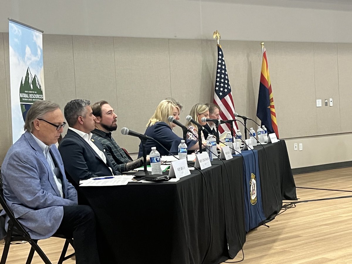 Congressional Natural Resources Sub committee hearing on critical minerals Chair ⁦@RepGosar⁩ ⁦@RepCollinsPress⁩ ⁦@DebbieLesko⁩ ⁦⁦@EliCraneAZ⁩ ⁦@JuanCiscomani⁩ ⁦@RepAndyBiggsAZ⁩ held in Goodyear. Stop our dependence on China, open up mining.