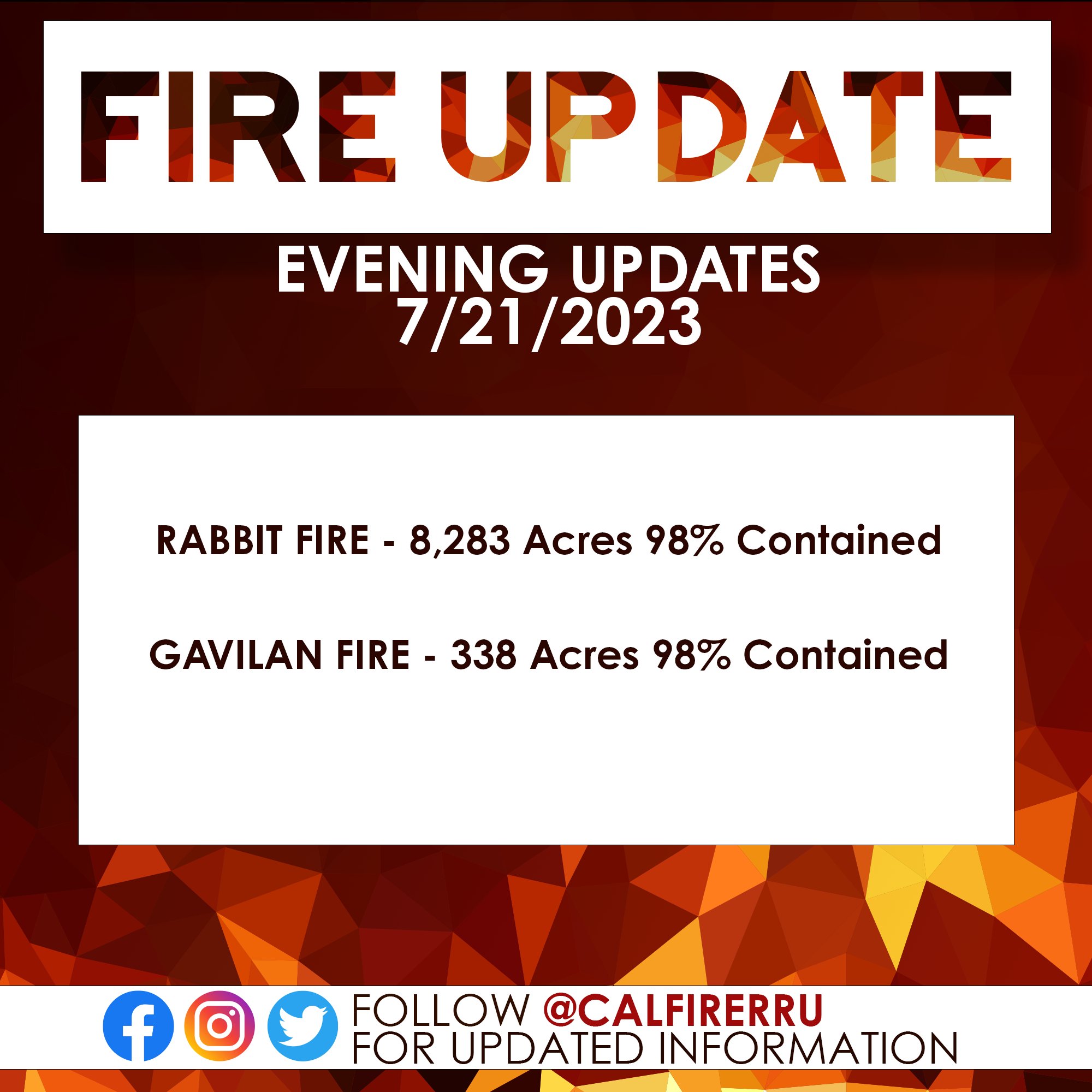 Cal fire riverside county fire department on twitter 07 21 23 evening