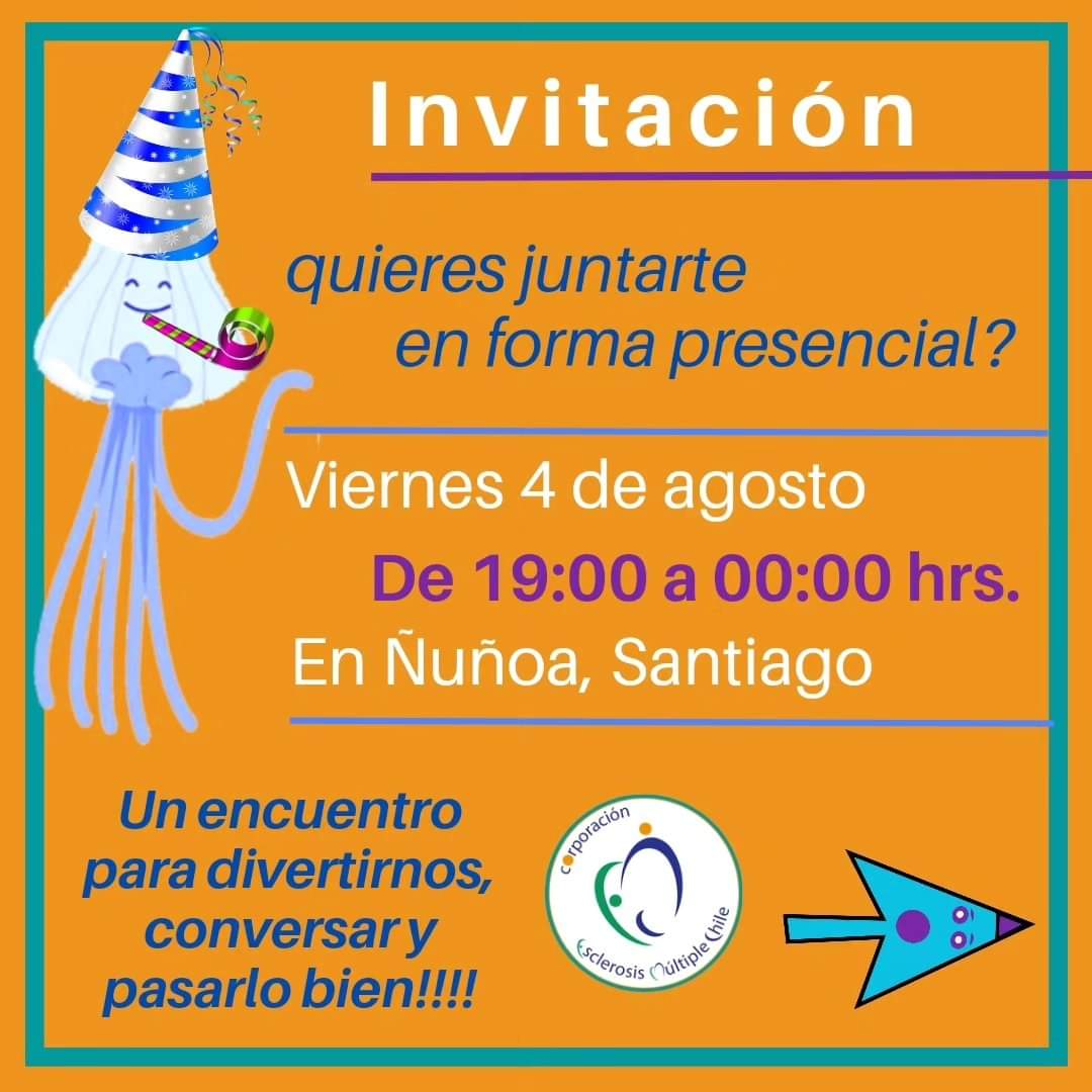 CorpEMChile's tweet photo. Si tienes EM o eres cuidador de persona con EM, los invitamos a este entretenido encuentro. Confirma tu asistencia al mail contacto@esclerosismultiplechile.cl para enviar dirección y efectos de organización!
#EsclerosisMultipleChile #ConexionesEM
#EsclerosisMúltiple https://t.co/w6ag6KCk7B