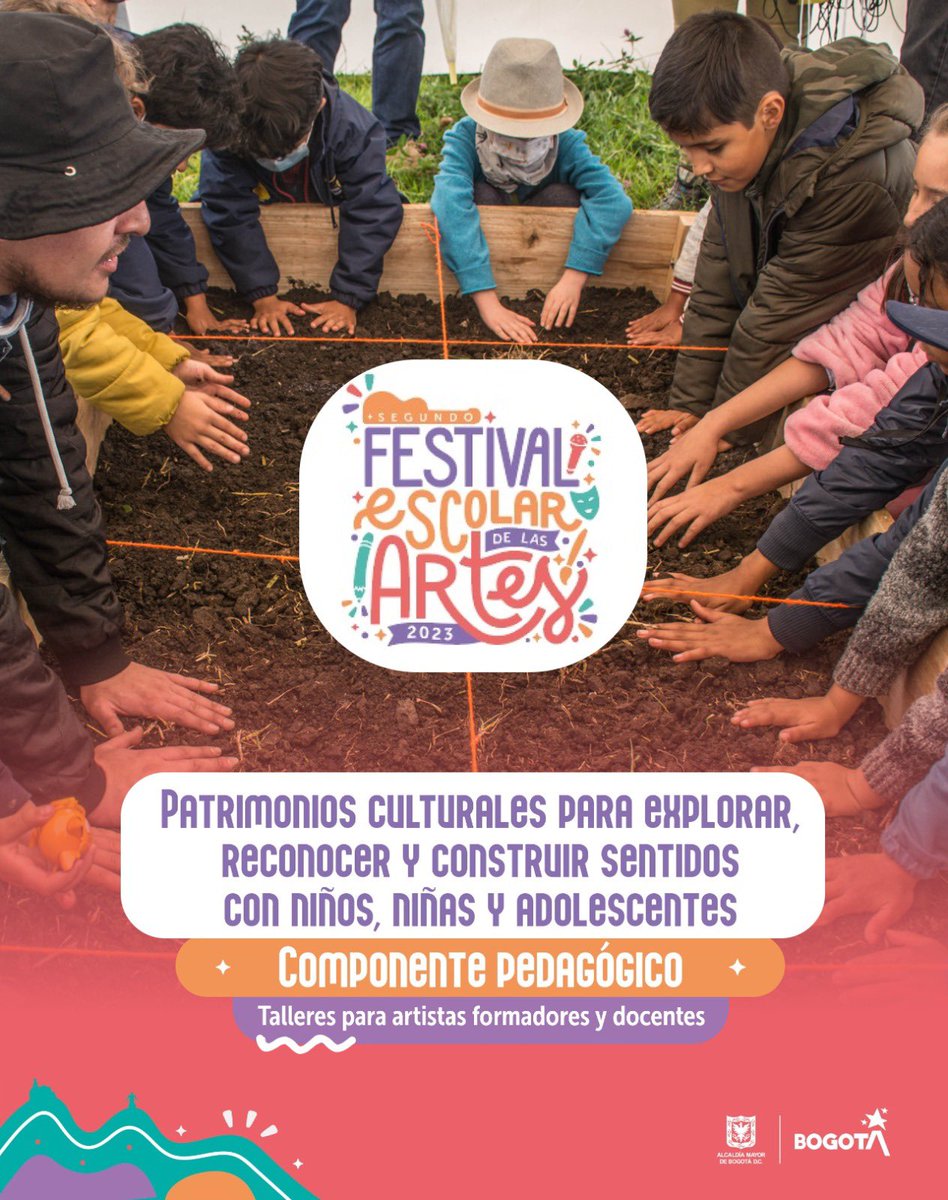 Patrimoniobta's tweet photo. Invitamos a docentes de instituciones públicas y privadas a participar en el Taller: "Patrimonios culturales para reconocer y construir sentidos con niños, niñas y adolescentes". #FestivalEscolarDeLasArtes 

🗓️ 27 de julio a las 9a.m. 
Inscríbete: https://t.co/P33GpiS6Tj https://t.co/JeUrMGiG1a