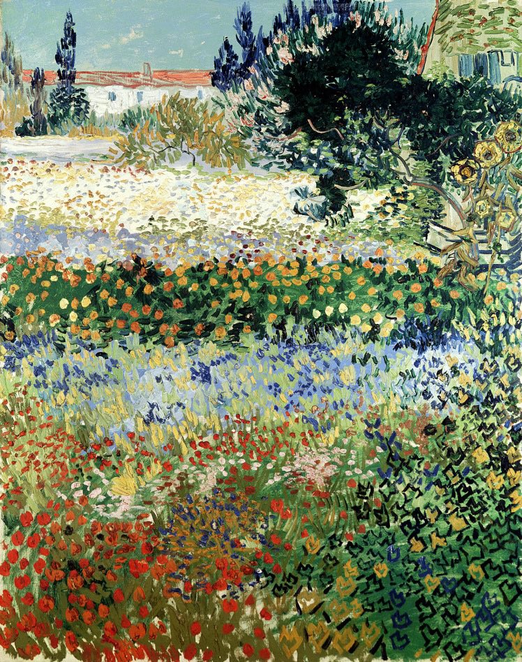 #VanGogh of the Day: Flowering Garden, July 1888. Oil on canvas, 92 x 73 cm. Private collection.