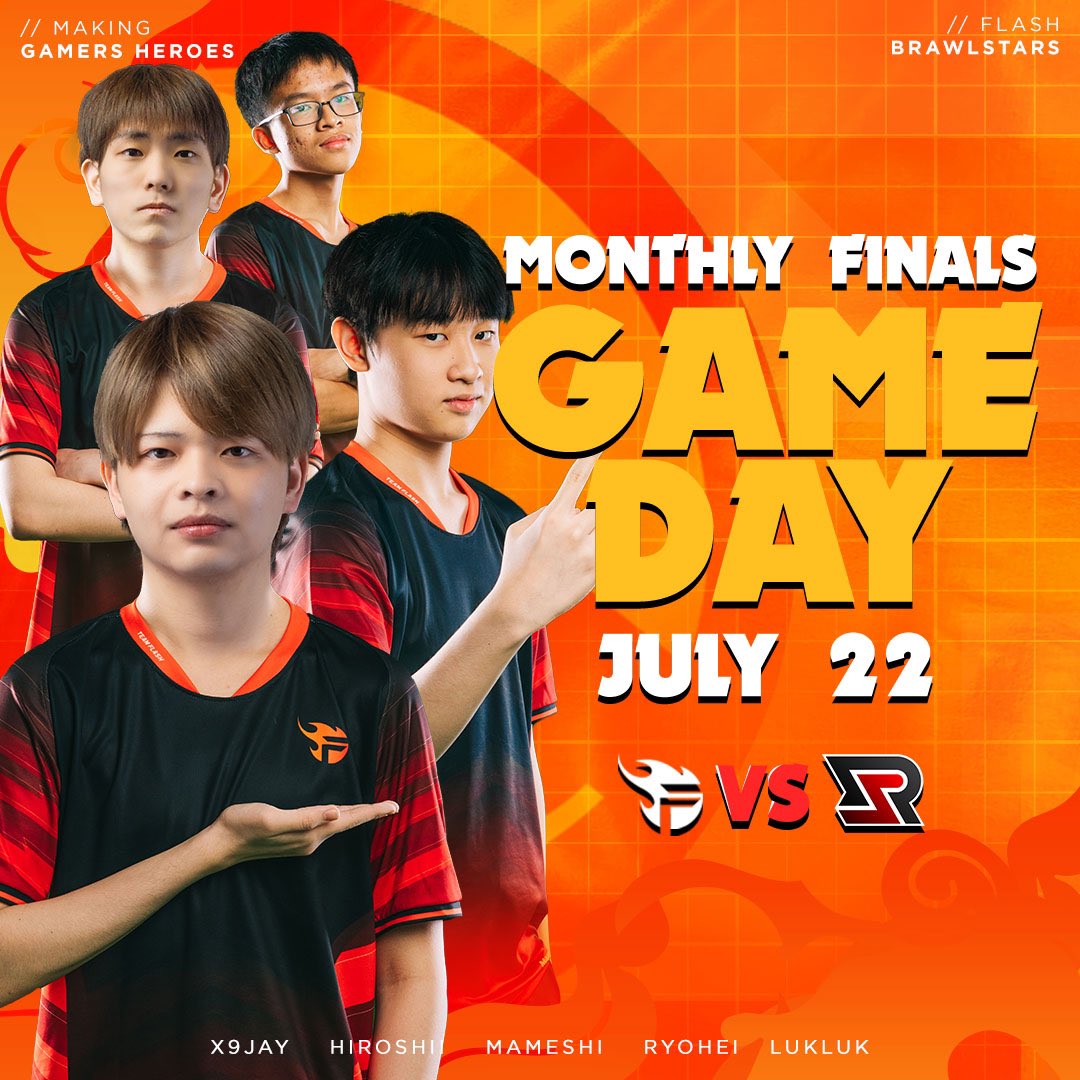 It's time for July Monthly Finals! 🔥🔥

Our team is ready to bring the heat and claim victory! 🏅✨ Let's gooo 

Catch the stream at event.brawlstars.com 

#BSC23
#TeamFlash
#BrawlStars