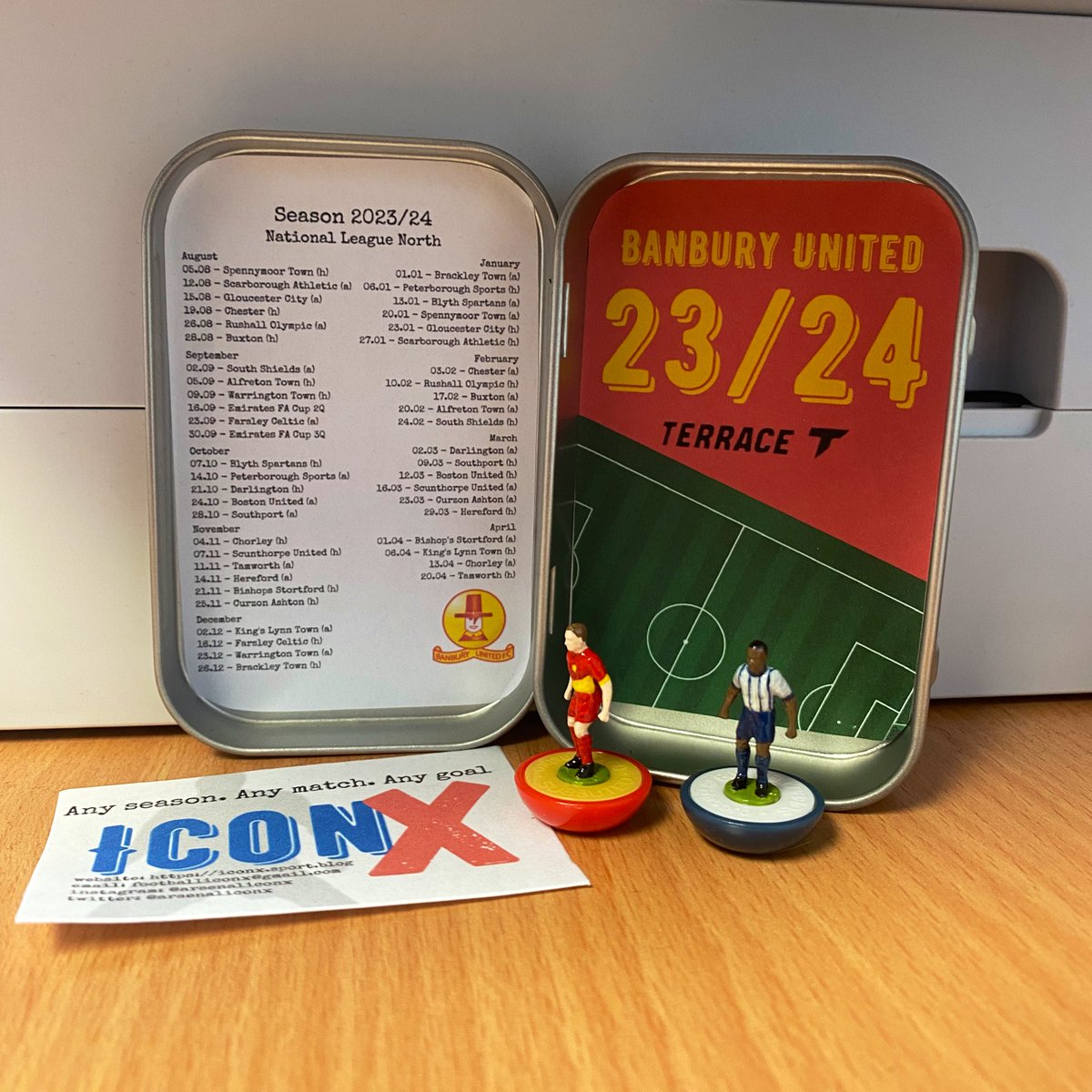 ArsenalIconx's tweet photo. 🚨 GIVEAWAY!🚨

In time for the upcoming 23/24 season - WIN an IconX Fixtures!

To Enter - Like, Follow, Retweet and Comment below with the team you'd like

Draw closes next Saturday, 3pm (of course) and the winner announced soon after

#subbuteo #epl #efl #nonleague #doingthe92 https://t.co/JyjMZoThiw