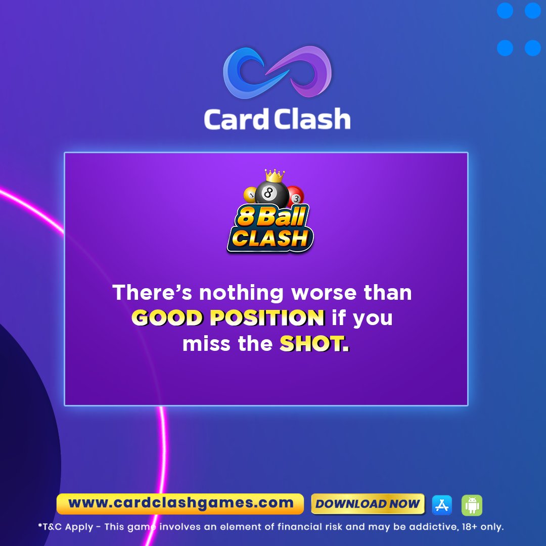 cardclash_io's tweet image. Mushkile toh aayegi pr jo Mushkilo ko par kar jaye wahi asli winner hai..! Khelo Rummy and Poker aur Jeeto cash prizes.
Aaj he download kare Card Clash.
📷 Download Now 📷
Download the App Now
cardclashgames.com/download
#cardclash #bolkekhel #rummy #poker #games #cardgames