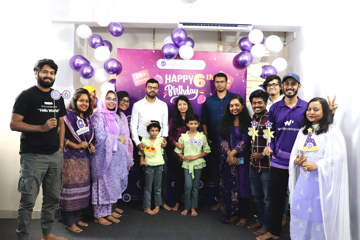 mamunwp007's tweet image. 🎉 Celebrating six years of brilliance with festivity! 🥳 @WPDevTeam&apos;s most popular product and the best @elemntor mate, @EssentialAddons, has turned six. Together, we promise to build a better web.

#EssentialAddons #elementor #wordpress #elementorwordpress #lifeatwpdeveloper