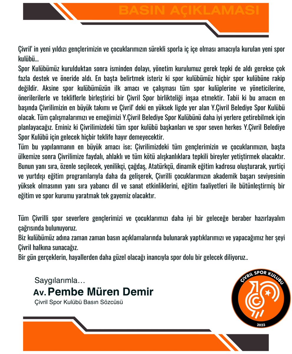 Kamuoyuna sunarız…