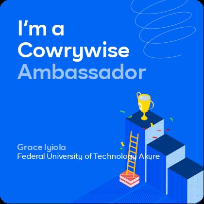 Financial education is very important and I feel it's a must for everyone so we all can enjoy the stability that comes with it🤏
I'm super glad to be a @cowrywise #CampusAmbassador