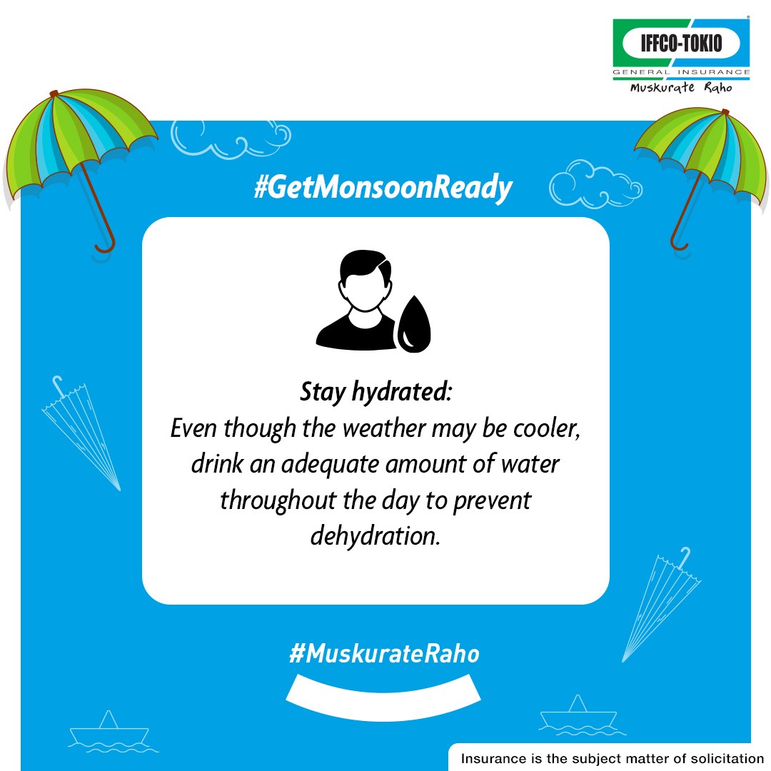 IFFCO__TOKIO's tweet photo. Monsoon is here, are you prepared? Get monsoon ready with IFFCO-TOKIO health tips.
#IFFCOTOKIO #MuskurateRaho #Monsoon #monsoonwellness #monsoonwellnesstips. https://t.co/pw7AYwvYF5