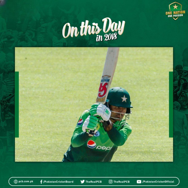 🗓️ #OnThisDay in 2018, @FakharZamanLive became the fastest batter to 1️⃣0️⃣0️⃣0️⃣ ODI runs, reaching the milestone in 18 innings during his knock of 85 against Zimbabwe in Bulawayo.