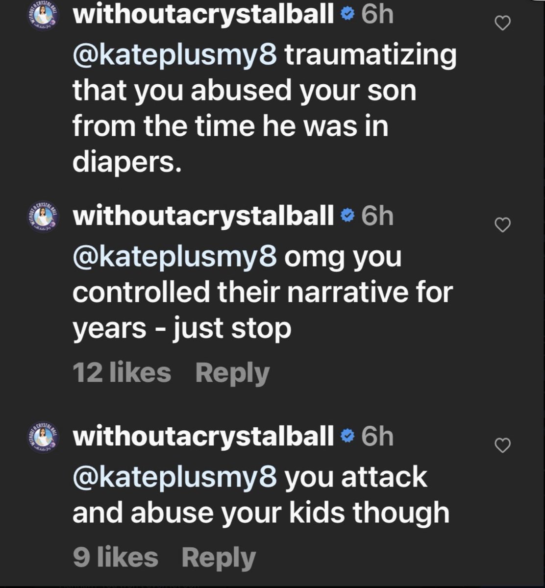 What is KJ trying to do! This is why I call her very dangerous! She is manically posting tagging Kate Gosselin. KJ said Kate has been diagnosed with BPD in her video today! Doesn't she know how dangerous this is! People who have BPD are 10% more likely to take their own lives!💔