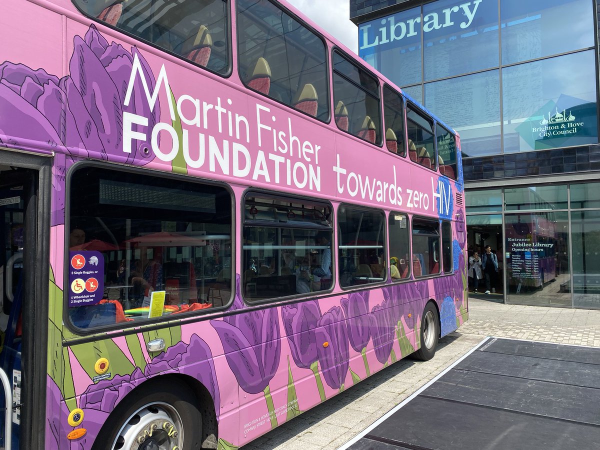 Our amazing MP @lloyd_rm at @ZeroHIVStigma in #Brighton with the @MartinFisherFo1 bus. We are so lucky to live and be HIV+ in this city. 
#HumanFirst 
#ZeroHIVStigmaDay