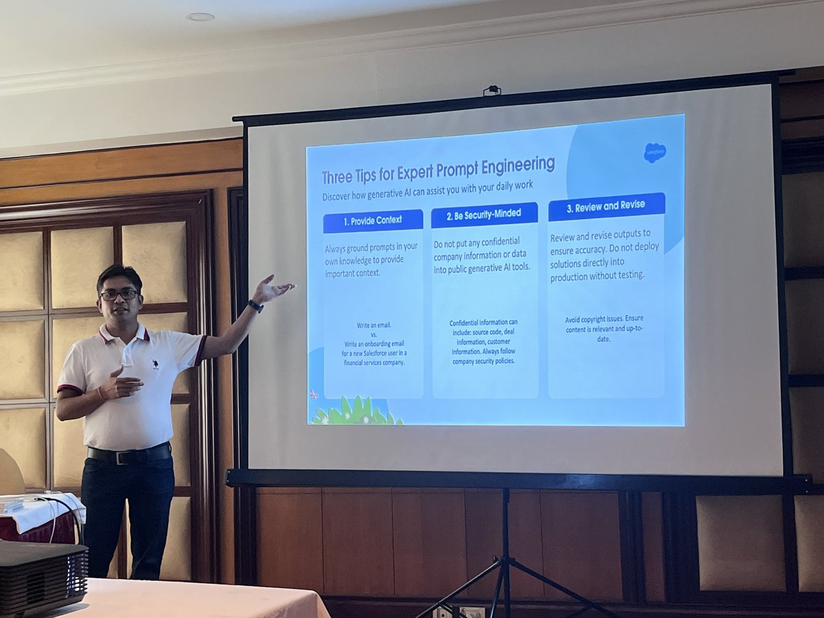 Awesome session on Generative AI in Salesforce by @MePradipS @SFDC_DG_Lucknow @Rameshwar_Ankit @faisalsiddiki21