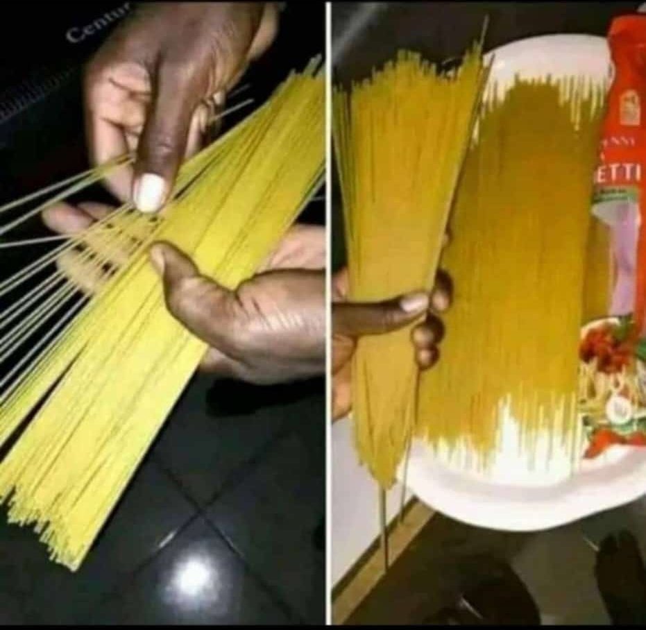 opolot_ronnie's tweet photo. They've reduced spaghetti from 589 to 451😭😭 https://t.co/WwLuTFwsvq