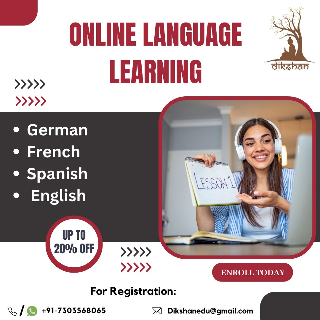 At Dikshan Education, we are passionate about empowering individuals like you to discover the beauty and richness of different cultures through language.

#dikshaneducation #onlinelearning #elearning #languagecourses #academiclearning #languagelearning #spanish #german #english