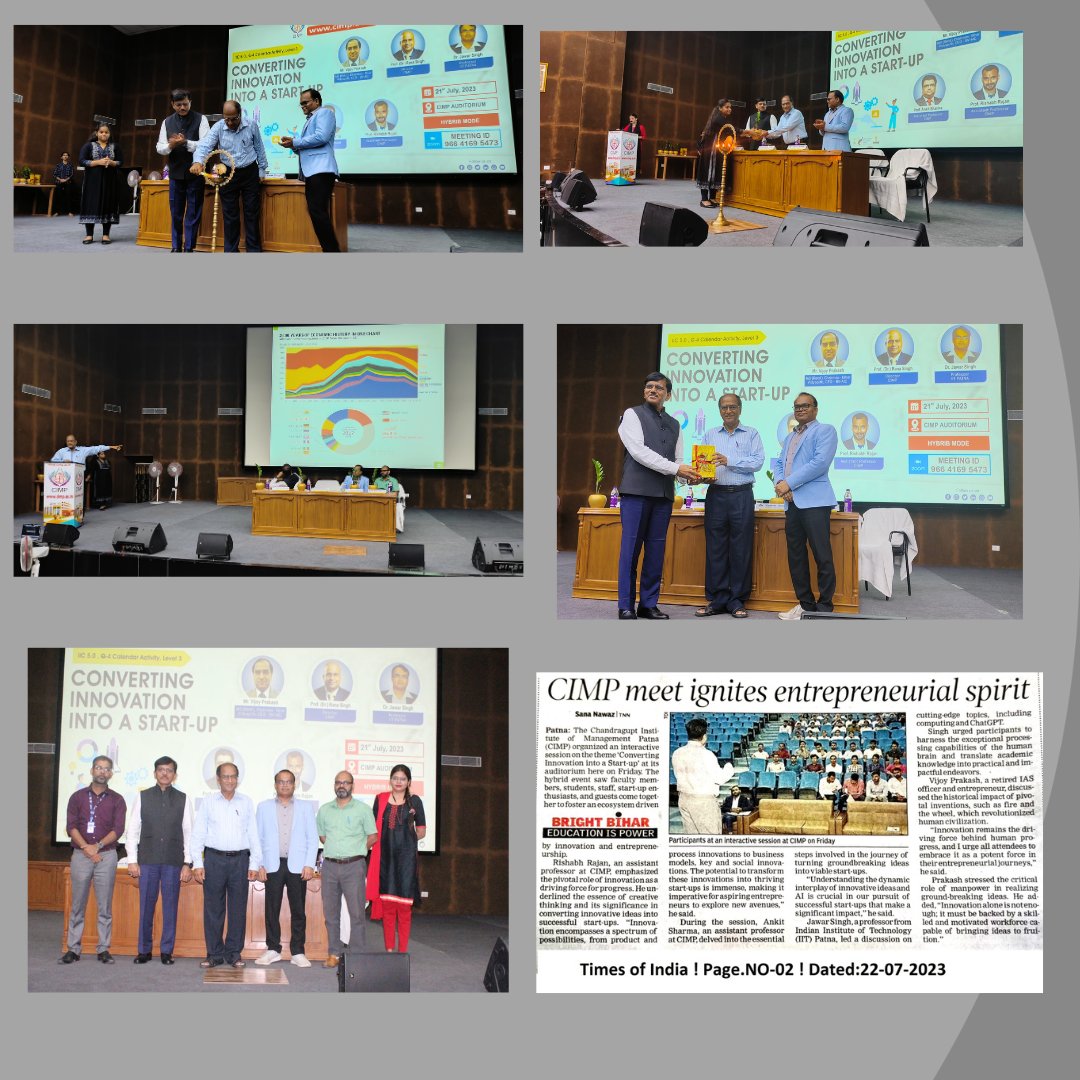 AICBVF's tweet photo. Our Chairman cum CEO, Shree Vijoy Prakash IAS (Retd.), graced the "Converting Innovation into a Startup" event at Chandragupta Institute of Management Patna yesterday. 
#motivatedworkforce #technology #tech #design #business #engineering #startup #entrepreneur #technews @pskarn https://t.co/p4WdM5pdSp