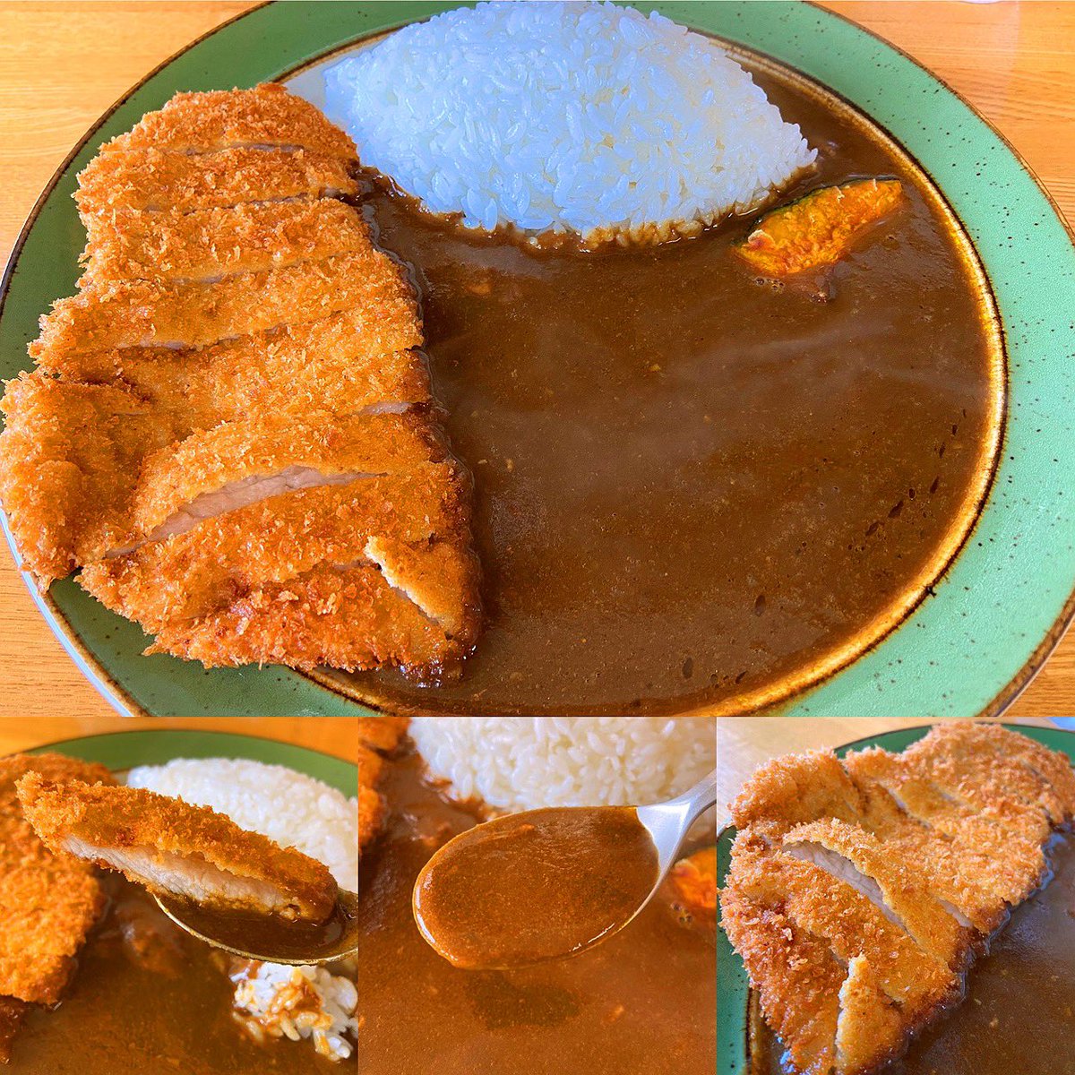 178R's tweet photo. #当麻 で昼ごはん
#MERB の #カツカレー
カツを添えるタイプの盛り付け、サクサク感を楽しめて好きなんだよね〜。
牛肉など具材が溶け込んだ、どっしりした味のルー。
でもスパイスも効いているので、何度でも食べたくなるカレーですね。
#当麻ランチ #当麻グルメ #昼ごはん #マーブ #カレー https://t.co/HGGJsqs9Vi