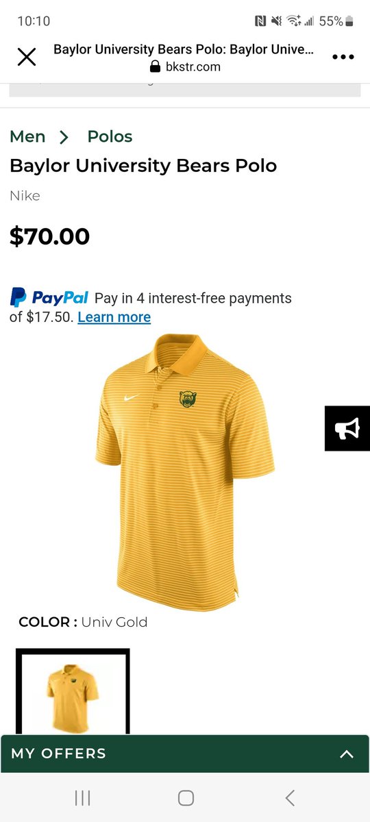 Looks like the bookstore has gold Nike polos in stock in sizes small, medium & large. Get your gold gear for this fall! #SicEm https://t.co/zWLwmkJJbM https://t.co/zArPcDB1Qa