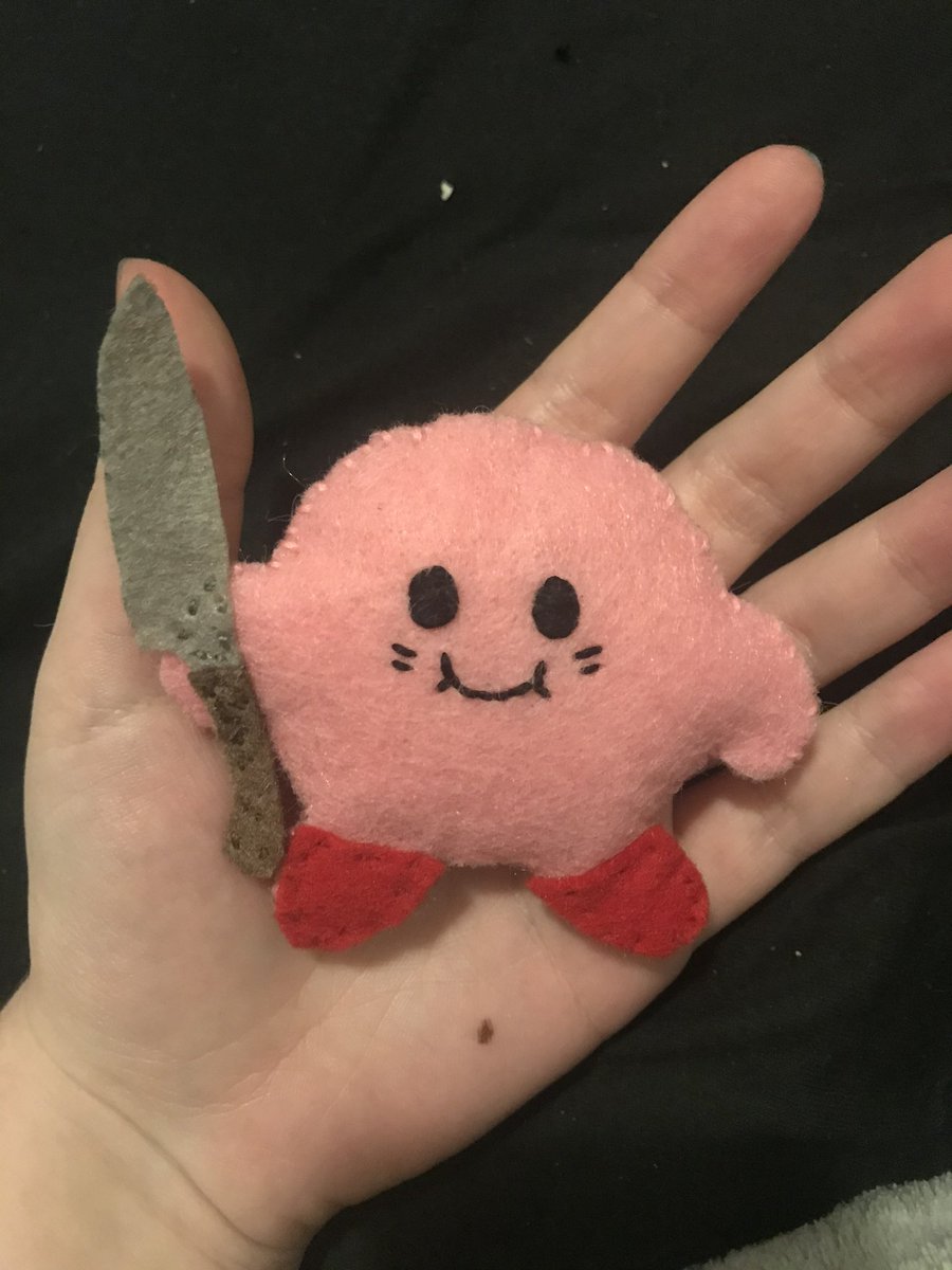 kirby with knife
