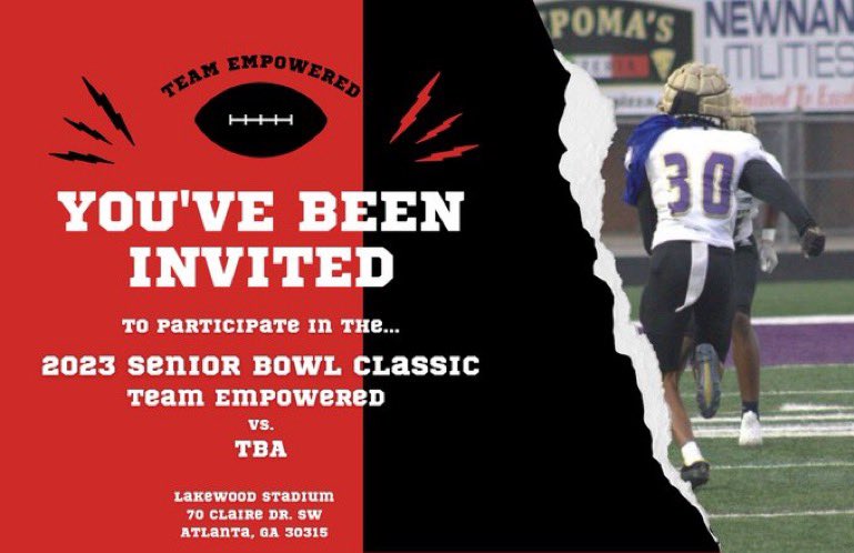 I am blessed to have been invited to play in the senior bowl classic for team empowered. @clwood23 @TrustGodProcess @CoachJBrawner @CoachKMelanson https://t.co/3Ww1AtCZ0P