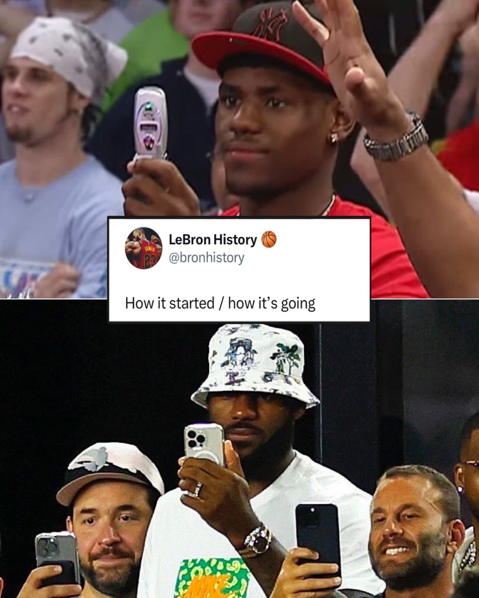 BleacherReport's tweet photo. New era, same vibe 😂

(h/t @bronhistory) https://t.co/eKbeyTW4tx