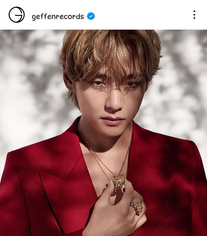 Taehyung_india_'s tweet photo. [INFO] 

Geffen Records instagram update with kim taehyung!

❝Cartier has named V of BTS as their new Global Brand Ambassador❞!

📸:https://t.co/NkA8TJFCk8

#TAEHYUNGxCartier https://t.co/TtekiFDcoC