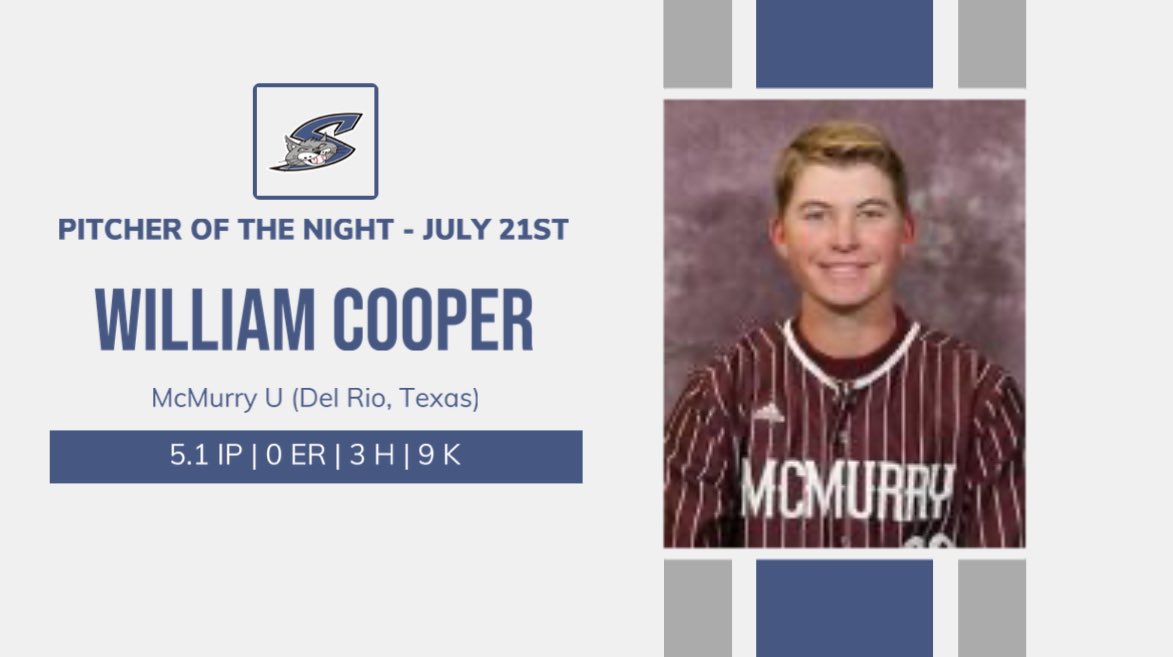 Tonight’s pitcher of the night is William Cooper, who threw five and one third innings for the Syracuse Salt Cats.
