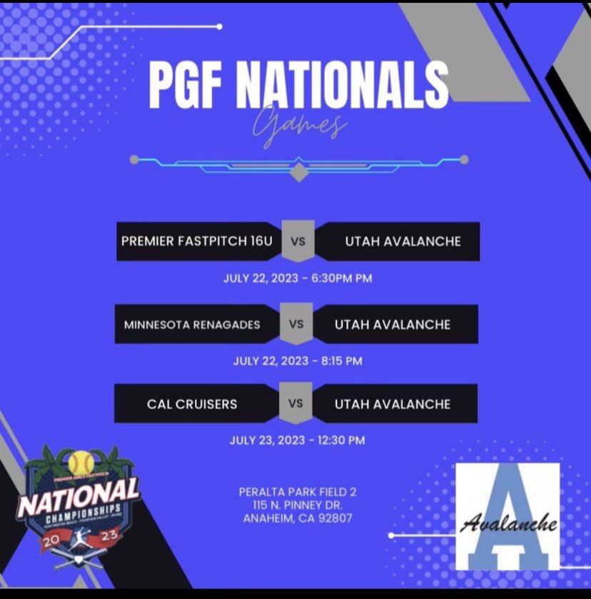 Grace Thomas (@gracethomas2025) on Twitter photo Can’t wait for PGF in So Cal! Come watch my team play -we’re ready! #utahavalanchesoftball
<a href="/SUUSoftball/">SUU Softball</a> <a href="/wsusoftball/">Weber State Softball</a> <a href="/JustinShults33/">Justin Shults</a> <a href="/byusoftball/">BYU Softball</a> @USAsoftball <a href="/MelyssaLombardi/">Melyssa Lombardi</a> <a href="/CoachTarr/">Heather Tarr 🦄 💜</a> @UVUsoftball <a href="/coachCThomson/">Cody Thomson</a> <a href="/wsusoftball/">Weber State Softball</a> <a href="/marykayamicone/">Mary Kay Amicone</a> <a href="/UtahStateSoftba/">Utah State Softball</a> <a href="/FranStrub/">Fran Strub</a> Can’t wait for PGF in So Cal! Come watch my team play -we’re ready! #utahavalanchesoftball
<a href="/SUUSoftball/">SUU Softball</a> <a href="/wsusoftball/">Weber State Softball</a> <a href="/JustinShults33/">Justin Shults</a> <a href="/byusoftball/">BYU Softball</a> @USAsoftball <a href="/MelyssaLombardi/">Melyssa Lombardi</a> <a href="/CoachTarr/">Heather Tarr 🦄 💜</a> @UVUsoftball <a href="/coachCThomson/">Cody Thomson</a> <a href="/wsusoftball/">Weber State Softball</a> <a href="/marykayamicone/">Mary Kay Amicone</a> <a href="/UtahStateSoftba/">Utah State Softball</a> <a href="/FranStrub/">Fran Strub</a>
