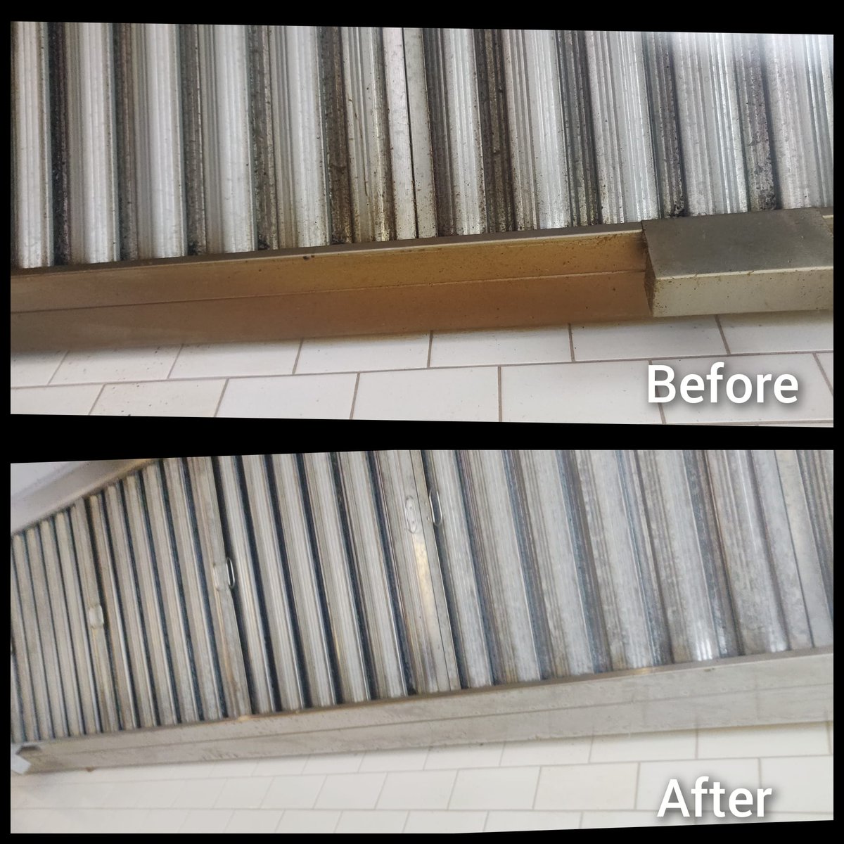 Before & After cleaning. Commercial exhaust hood cleaning across ONTARIO. #hoodcleaning #exhausthoodcleaning #ventcleaning #commercialhoodcleaning #filterscleaning