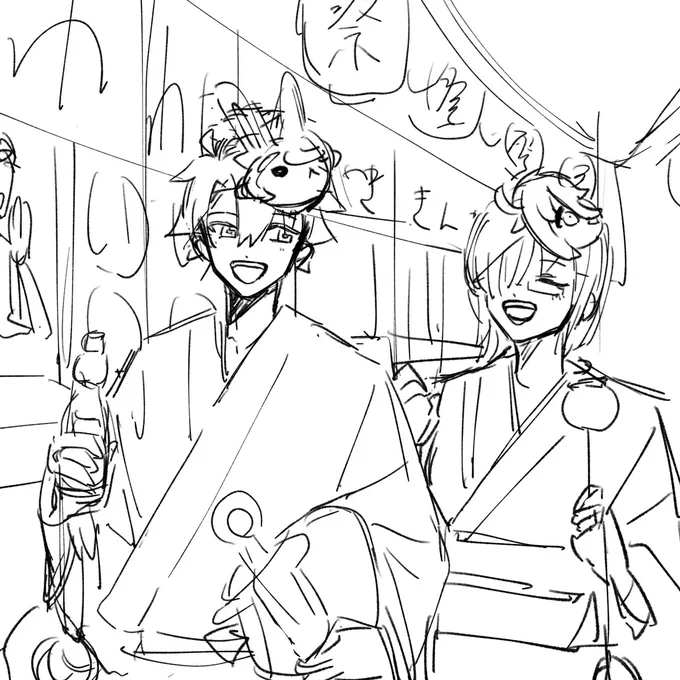 夏祭り楽しみだなっていう雑落書き