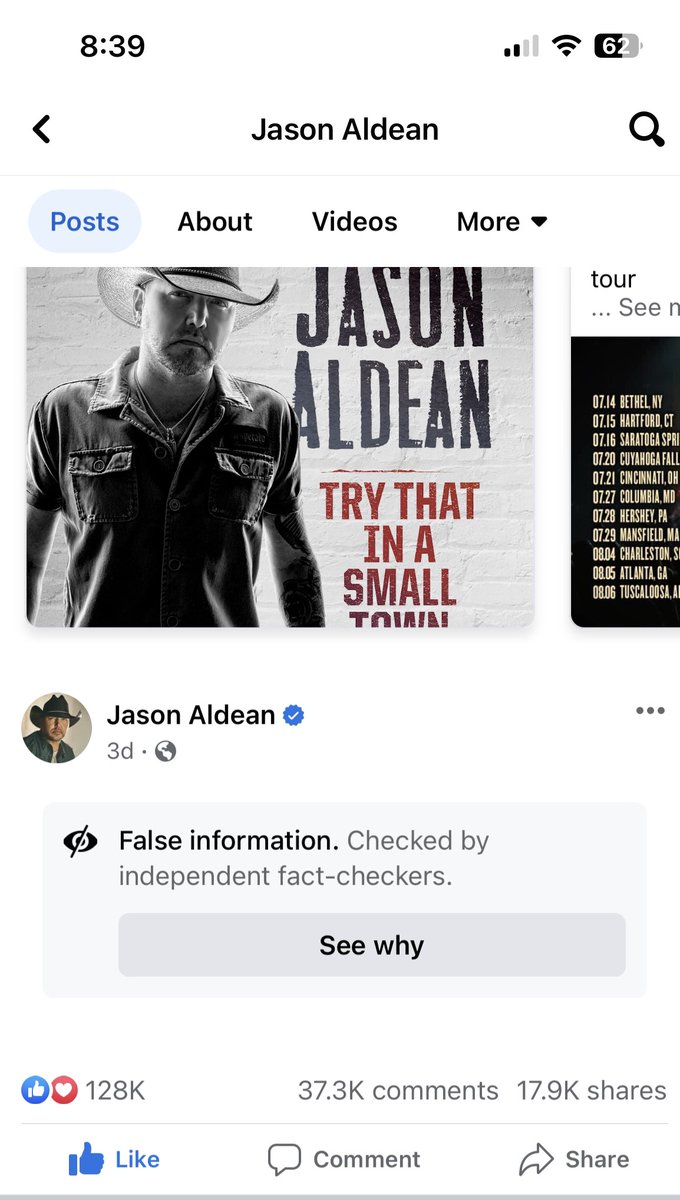 mrnls's tweet photo. @Meta @facebook but you don’t push your own agenda???? #IStandWithJasonAldean https://t.co/FM3QYCzdCO