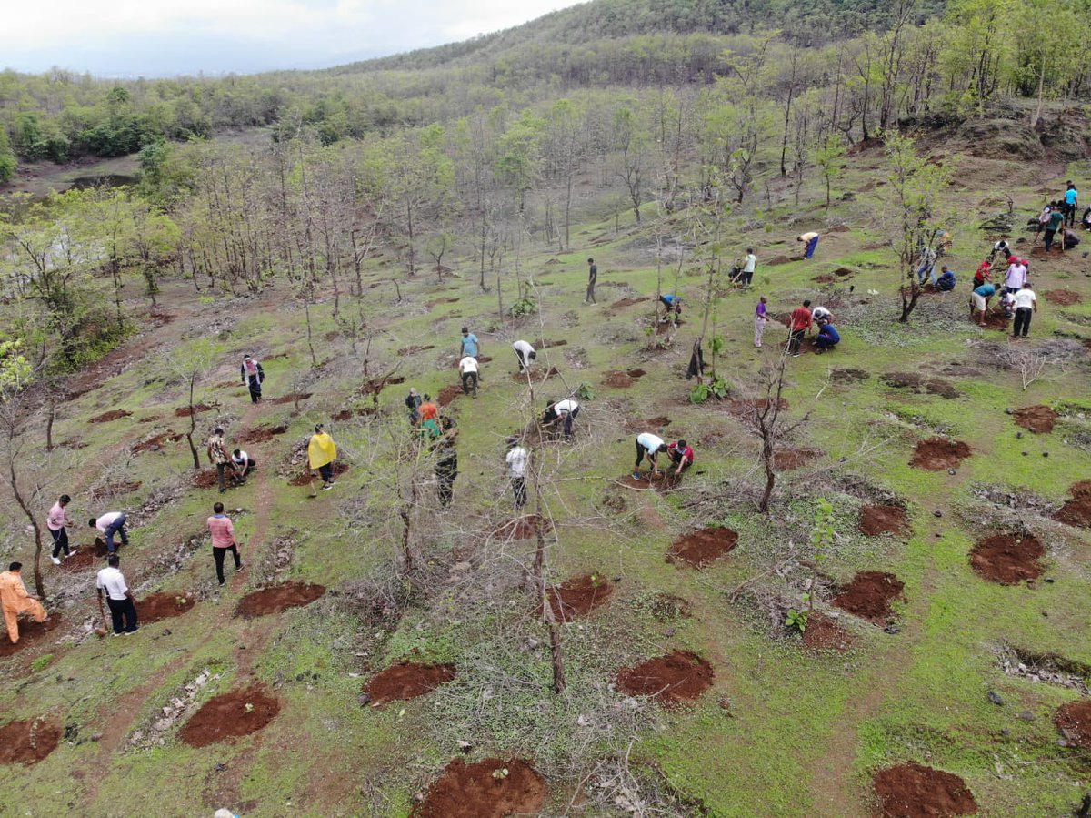 IN_WNC's tweet photo. In pursuance of Green India Mission #GIM, a team from Naval Dockyard, Mumbai undertook Tree Plantation in forests of Dhasai area, in collaboration with the Forest Department, over the last three weeks.
#IndianNavy #savetheplanet #ProPlanetPeople
@DefenceMinIndia
@moefcc https://t.co/QhSAJ6EkB1