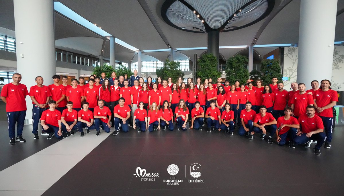 TMOK_Olimpiyat's tweet photo. Team Türkiye kafilemiz Maribor 2023 Avrupa Gençlik Olimpik Yaz Festivali'nde (EYOF) ülkemizi temsil etmek üzere Slovenya’ya hareket ediyor✈️

Tüm sporcularımıza ve ekiplerimize başarılar dileriz🇹🇷

@gencliksporbak @The_EOC @AtletizmTAF @turkjudo @trbisikletfed @TVForgtr 
@turkcimfed @TYFgovtr @TTForgtr