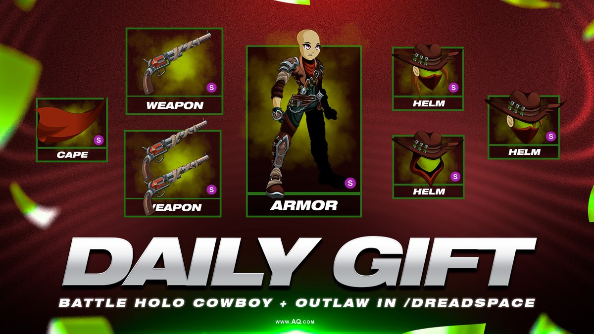 Log in now and battle the Holo Cowboy and Outlaw in the /dreadspace map to collect all 7 of the 0 AC items in our seasonal Post Apocalyptic Cowboy set! The entire set will be available until August 3rd. Log in each day for a new reward, boost, or activity  ...