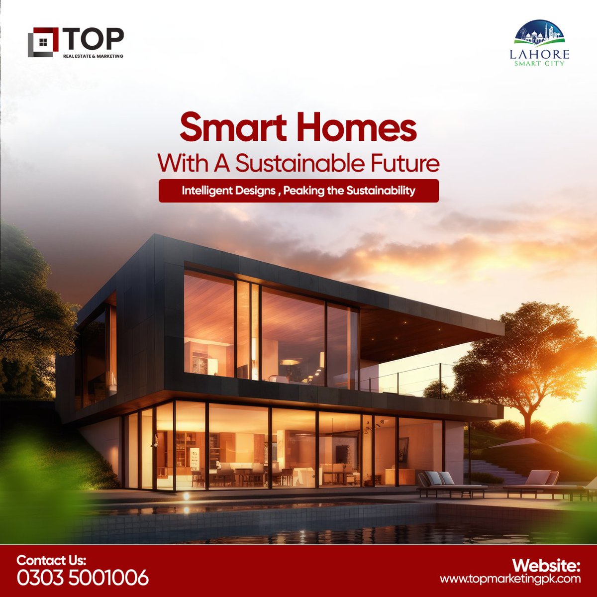 The smart homes in Lahore Smart City are designed to peak sustainability.

For Booking & Details, Call: 0303 5001006
#RealEstate #LSC #Investment #Property #TopMarketing #toprealestate #SmartCity #LahoreSmartCity #residentialinvestment #Overseasblock #smarthomes #smartvillas