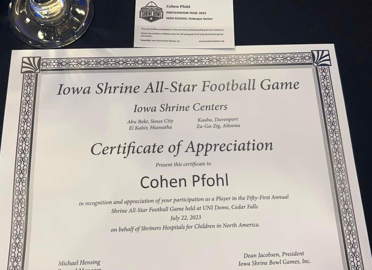Cohen Pfohl (@cohen_pfohl) on Twitter photo One last HS level game tomorrow Representing <a href="/DBQSrFootball/">DubuqueSeniorHSFootball</a> and team North. <a href="/iowashrinebowl/">Iowa Shrine Bowl</a> <a href="/UWPlattFootball/">UW-Platteville Football</a> <a href="/Allenbt29/">Brent Allen</a> <a href="/CoachSheehan12/">Patrick Sheehan</a> <a href="/RieseDraft/">Owen Riese</a> <a href="/DBQSeniorRams/">DBQ Senior Activities and Athletics</a> One last HS level game tomorrow Representing <a href="/DBQSrFootball/">DubuqueSeniorHSFootball</a> and team North. <a href="/iowashrinebowl/">Iowa Shrine Bowl</a> <a href="/UWPlattFootball/">UW-Platteville Football</a> <a href="/Allenbt29/">Brent Allen</a> <a href="/CoachSheehan12/">Patrick Sheehan</a> <a href="/RieseDraft/">Owen Riese</a> <a href="/DBQSeniorRams/">DBQ Senior Activities and Athletics</a>