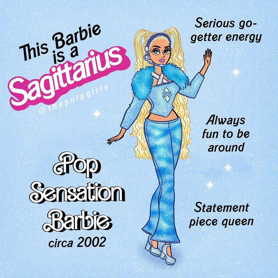 sagittastrology's tweet photo. Barbie x Sagittarius https://t.co/xnOKu7z5WX