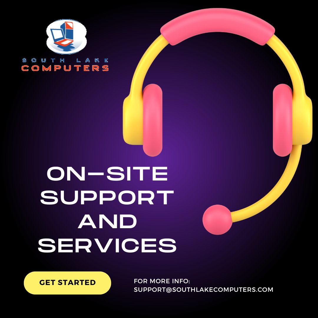 🚀 Need on-site support for your tech needs? Look no further! Our expert team at Southlake Computers offers comprehensive on-site support and services tailored to your requirements. From troubleshooting to hardware installations, we've got you covered.