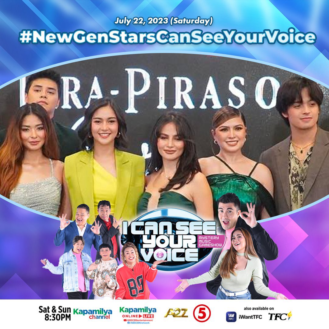 DirekSpotlight's tweet photo. I Can See Your Voice mamayang gabi kasama ang mga cast ng #PiraPirasongParaiso. Sino sa kanila ang magaling sa hulaan? Makisaya later with @alexailacad, KD, @iamAndalioLoisa, Ronnie, Charlie, @ElisseJoson at syempre kay THE @luckymanzano. #KDLex #LoiNie https://t.co/83xs32l5gz