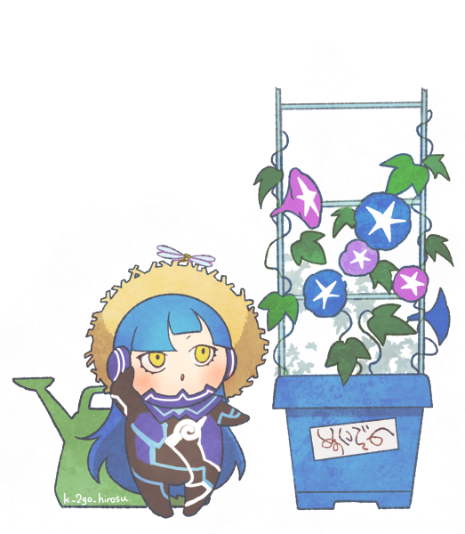 「blue hair morning glory」 illustration images(Latest)