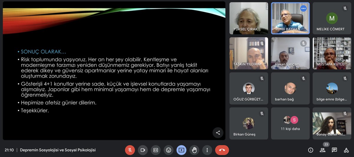 Psikososyal Destek Etkinliklerimizin altıncı buluşmasında "Depremin Sosyolojisi ve Sosyal Psikolojisi" konulu etkileyici sunumu için Üniversitemiz Psikoloji Bölüm Başkanı Prof. Dr. Vehbi Bayhan Hocamıza teşekkür ederiz. #PsikososyalDestek #DepremSosyolojisi #İnönüÜniversitesi