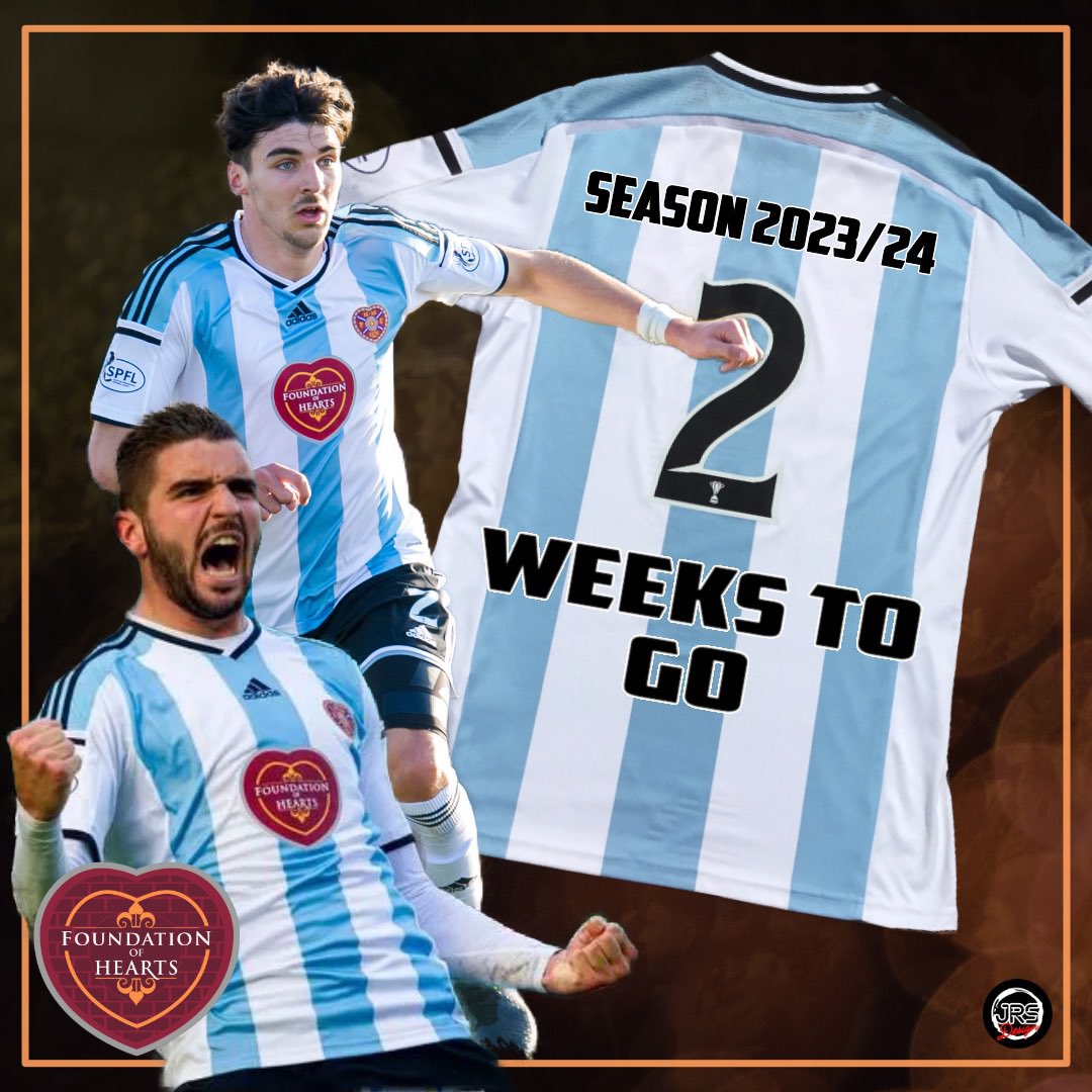 The_FOH's tweet image. Only 2 weeks until the 2023/24 league season starts!

14/15 saw a memorable kit for the FoH with our crest taking place of a traditional sponsor!

Oh, there was that goal at Easter Road as well 😏

Own your club: Link in Bio!

👕- @heartsshirts 

#PledgeNow #pledgeforlife