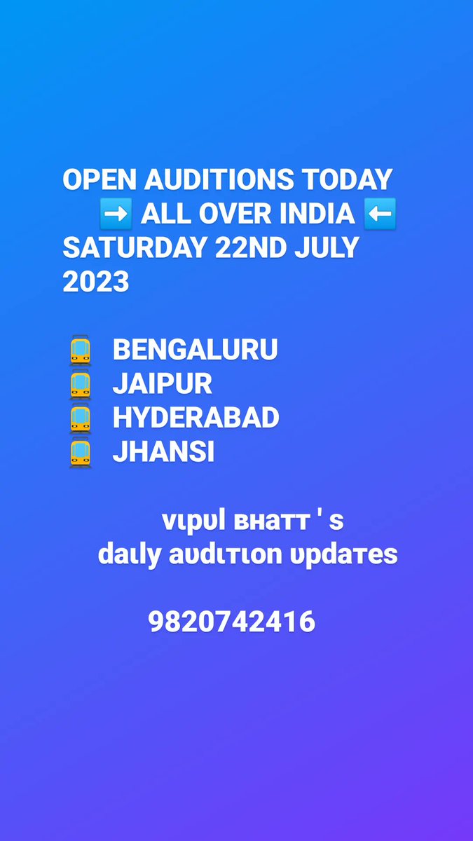 vbdau1007's tweet photo. #filmaudition#serialaudition#webseriesaudition#advertisementaudition#casting#delhiaudition#maharashtraaudition#rajasthanaudition#punjabaudition#gujrataudition#madhyapradeshaudition#biharaudition#jharkhandaudition#uttarpradeshaudition#chennaiaudition#tamilnaduaudition#keralaauditi https://t.co/f9OVjV1sit