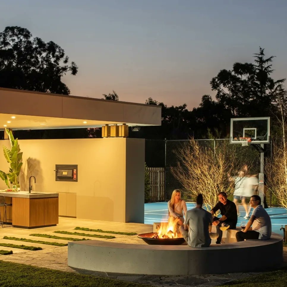 DeanHerald's tweet photo. The textures and tones of a usable outdoor space. The inclusion of basketball courts have been a great addition to a number of our projects adding an additional element for family and friends https://t.co/NPCCGWHczf