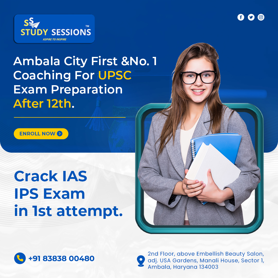 StudySessionsIN's tweet photo. Study Session: No. 1 Coaching for UPSC Exam Preparation

📚 Ready to crack the IAS IPS Exam in your first attempt? Join us now! 

📍𝗔𝗱𝗱𝗿𝗲𝘀𝘀: 2nd Floor, above Embellish Beauty Salon, adjoining USA Gardens, Ambala, Haryana 134003

#UPSCPreparation #CrackIASIPS #UPSC #IAS https://t.co/QNrwwTAINc