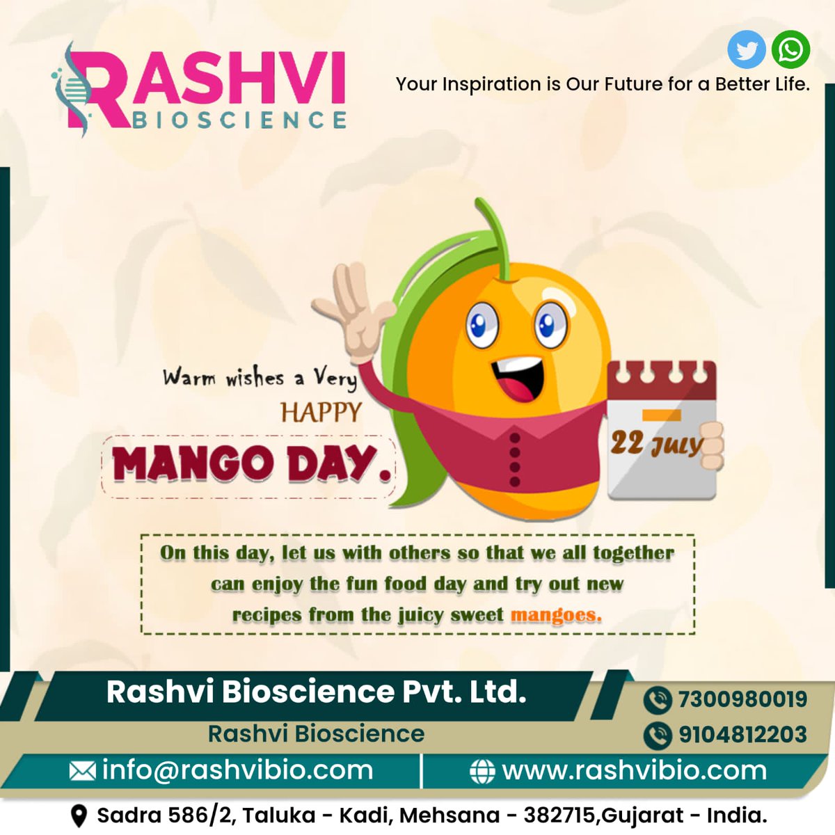 RashviBio's tweet photo. Warm wishes and a very happy mango day.
#HappyMangoDay
#MangoDay
#Mango
#Fruit
#Tropical
#Summer
#Healthy
#Delicious
#Nutrition
#Recipe
#HappyMangoDay
#MangoDay
#Mango
#MangoLove
#MangoMania
#Mangolicious
#MangoDelight
#MangoFever
#MangoSeason
#MangoParty https://t.co/W70Db0Mhgk